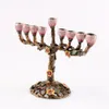 Metalowe świecacze Hanukkah Menorah Candelabra Ręcznie Malowany emalia świecznika
