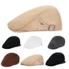 Bola Caps Mens Malha Respirável Verão Duckbill Hat Sboy Beret Ivy Cap Cabbie Flat Soft Driving Ao Ar Livre Ajustável