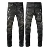 Jeans masculinos High Street Moda Homens Roxo Stretch Skinny Rasgado Cinza Pintado Designer Hip Hop Marca Biker