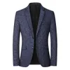 Blazer masculino cor sólida único breasted outono inverno dois botões bolsos terno casaco para casamento 240123