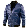 Solid Color leather jacket Men Bomber Coat Zipper Faux Leather Winter Coat Men Jacket chaquetas hombre 240124