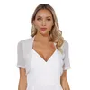 Jaquetas femininas elegantes senhoras manga curta leve fino chiffon cardigan colheita topos aberto frente cortada bolero vestido encolher cove ups