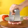 Stainless Steel Burger Press Round Square Burger Smasher Non-Stick Smooth Grill Meat Press for Hamburger Flat Top Cooking 240125