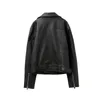 ZVRI LADIES VINTAGE DO OLD WASHED LEATHER LEATHER IMITATION LOCOMOTIVE TYPE PUジャケットレディースコートトップ240122