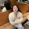 Autumn Fashion Faux Fox Fur Coat Women Korea mode Varma fjäderrockar Löst korta yttercoat Lady Party Elegant Outfits 240129