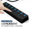 2.0 Hub USB Multi Splitter Use Power Adapter 4/7 Port Multiple Expander 3.0 With Switch 30CM Cable