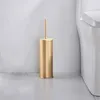 Juego de portaescobillas de aluminio dorado y negro de lujo, accesorios para limpieza de baño y suelo del hogar, 240118