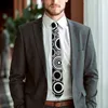 Papillon Cerchi bianchi neri Cravatta geometrica Retro Festa di nozze Collo Vintage Cool For Men Design Cravatta con colletto presente