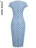 Party Dresses 2024 Summer Women Wiggle Pencil Dress 60s 50s Short Sleeve Solid Plaid Pinup Vestidos Retro Vintage 40s Bodycon Sheath Jurken