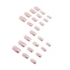 False Nails Glitter Heart Printed Pink Fake Sweet & Charming Reusable For Women And Girl Nail Salon