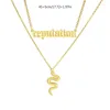 Pendant Necklaces R2LE Stainless Steel Collarbone Chain Serpent Necklace Double Layer Neckchain Jewelry