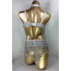 Costume de danse du ventre, ensemble de 3 pièces, soutien-gorge, ceinture, collier, or, argent, blanc, 4 couleurs, # TF20134D/DD36D/DD38/D/DD40B/C/D42D/DD, vente en gros, 240202