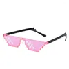 Lunettes de soleil Cadres Forcé Animation bidimensionnelle Bungee Funny Pixel Code Lunettes décoratives Femmes Hommes