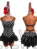 Scen Wear Latin Dance Performance Competition Dress Custom Women's Polka Dot Tassel Short Kirt Tango Cha Rumba high-end