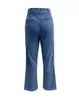 女性のための女性のジーンズファッションレトロルーズストレートストレートシングルブレストデコレーションハイウエストワイドレッグデニムパンツ
