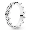 Clusterringen Originele Momenten Exotische Kroon Met Kristallen Ring Voor Vrouwen 925 Sterling Zilveren Huwelijkscadeau Mode-sieraden