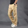 Bawełniane spodni spodni kombinezonowe wielokrotne kieszenie męskie spodnie swobodne spodnie Mężczyźni Spodnie Spodnie Mężczyźni Plus S-4xl 240125