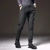 Men's Spring Autumn Fashion Business Casual Long Black Pants Suit Male Elastic Straight Formal Trousers Style 240129