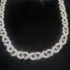 Partihandel Moissanite Cuban Chain Hip Hop Jewelry Iced Out Diamond S925 SLIVER 12mm Bredd Miami Link