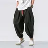 Men's Pants 2024 Summer Bloomers Loose Cotton And Linen Leggings Wide-Leg Harem