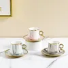 Tassen Hohe Qualität 200 ml Kaffeetasse Keramik für Café mit Untertassen Weiß Schwarz Gold Porzellan Set