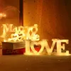 Marry Me LED Lights 5201314デジタルラブアルファベットのラミュアランプ背景壁屋内装飾結婚式の誕生日パーティー240124