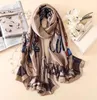 İpek Eşarp Kadın Eşarp Şallar ve Sargılar Bandana Saç Eşarp Kırışık Şifon Hicam Mousselin Foulard Femme43603368390333