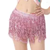 Palco desgaste feminino lantejoulas borla hip cachecol dança latina saias franja design dança vestido samba tango chacha barriga dancewear