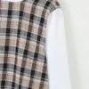 Taop Za producto de principios de primavera camisa parcheada con patrón de cuadros sueltos, versátil, informal y a la moda para mujer 240127