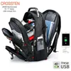 Crossten durable 17インチラップトップバックパック45L旅行Bagcollege BookBagusb充電ポルトウォーターレジスタントスイズマルチファンデュリファイアラル240119