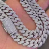 12mm 3ROWS VVS Moissanite Studded Miami Cuban Link Chain 925 Sterling Silver Moissanite Iced Out Cuban Chain Fashion Necklace