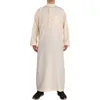 Vêtements ethniques Robe arabe traditionnelle respirante décontractée classique Jubba manches longues hommes musulmans plus automne printemps confortable