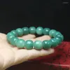 Bracelet en cuir de verdure patiné à brins, perles en baril de Jade blanc Bodhi, vente en gros