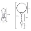 Schlüsselanhänger, 50 Stück, Metall-Drehverschlüsse, Lanyard-Karabinerhaken, Karabinerverschluss und Schlüsselringe, Schlüsselanhänger mit 11 mm Schraubösenstiften