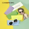 Brillenzakje zomer nieuwe eenvoudige effen kleur snoepkleur schuine PU lederen multifunctionele leesbril leren tas