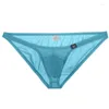 Mutande da uomo Intimo setoso di ghiaccio Slip bikini sexy Vita bassa Stretto Custodia ultra piccola elasticizzata U-convessa Mutandine sessuali