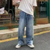 Jeans masculinos 2024 moda coreana baggy vintage reto oversized perna larga calças rua hip hop y2k calças azuis