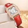 Relógios de pulso elegante diamante incrustado romano quadrado feminino relógio cinto quartzo estilo temperamento