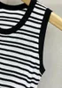 Женские майки 2024, осень/зима, классическая черно-белая полосатая шерстяная пряжа, свободная майка, женская футболка без рукавов