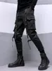 Spring Men Black Cargo Pants Mężczyznę Wstążki Kieszonkowe spodnie Męskie japońskie streetwear Hip Hip HaP harajuku mody Harem Pants 240119