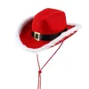 Bérets de fête de noël, Costume de Cosplay du père noël, accessoires de scène, chapeau de Cowboy à barbe blanche pour adultes, fournitures de jeu de rôle pour célébration de vacances