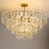 Chandeliers 2024 Nordic Crystal Flower Lighting Pendant Lamp For Ceiling Living Dining Room Home Decor Hanging Lights Fixture