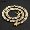 Herrkvinnor Hip Hop Ice Out Shining Prom Cuban Chain Halsband 12mm asfalterad diamantkedja Halsband Fashion Jewelry 240210