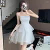 Casual Dresses Yanling Birthday Party High-End Affordable Luxury Niche High-Grade Evening Dress Princess White Strapless