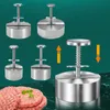 Manuel Hamburger Patty Maker 304 Viande antiadhésive en acier inoxydable Presse ronde Riz Porc Bœuf Boule Moule Grill Plaque Viande Outil 240125