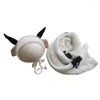 Coperte 2 pezzi per neonati Set avvolgente per cappello con orecchio di mucca carino Coperta per bebè Puntelli