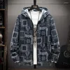 Men's Jackets 2024 Retro Korean Style Hooded Personality Windbreaker Spring And Autumn Fashion Trend Printing Jacket Sunscreen Clothing