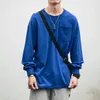 İlkbahar yaz düz renkli uzun kollu kpop çift gündelik tişört Kore sokak kıyafeti gevşek sweatshirt harajuku üst kazak 240201