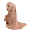 Abbigliamento etnico Modale Jersey di cotone Hijab Fix Sciarpa con strass Scialle lungo musulmano Copricapo arabo Moda Turbanti islamici per le donne