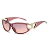 Óculos de sol Yooske Duplo Coração para Mulheres Vintage Y2K Sun Óculos Laides Designer Ins Moda Roxo Rosa Eyewear